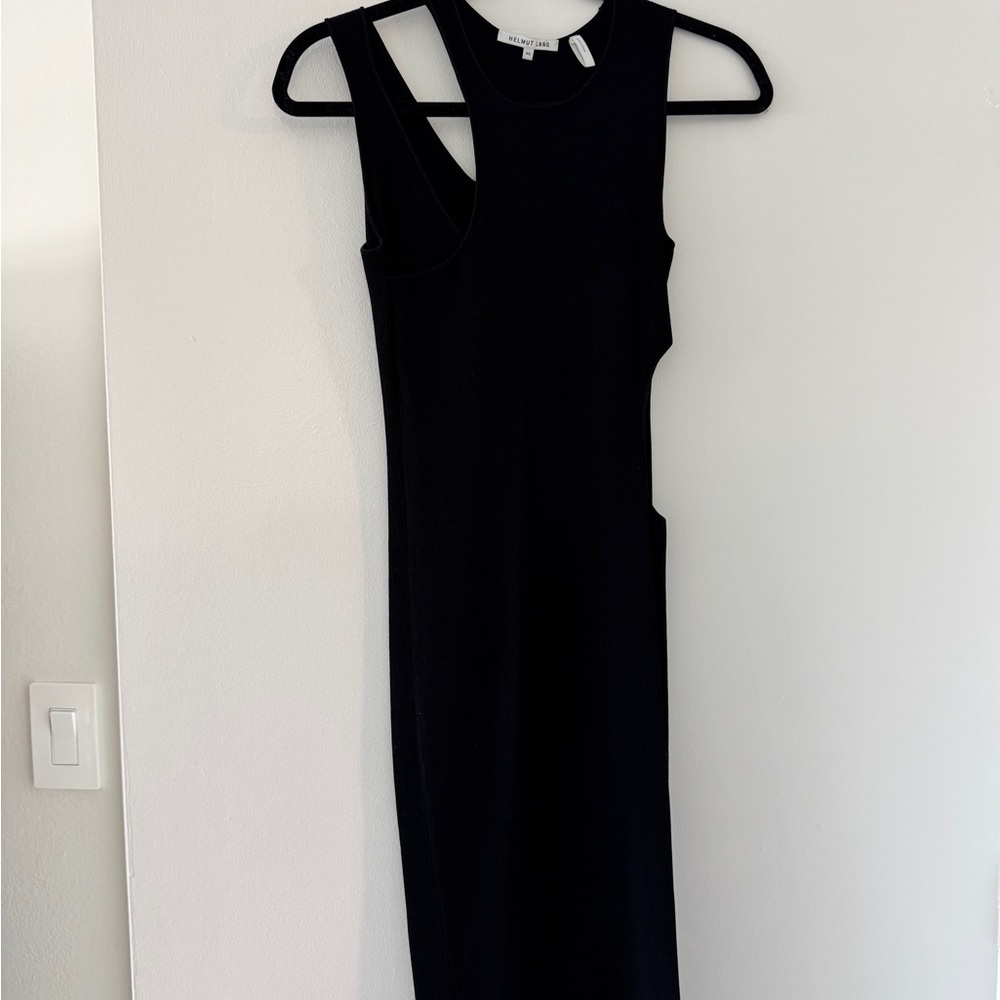 Helmut Lang Black Cutout Midi Dress